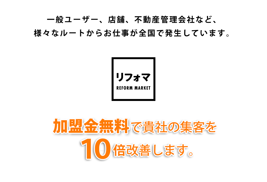 新しいビジネスモデルで貴社のインターネット集客を リフォマ